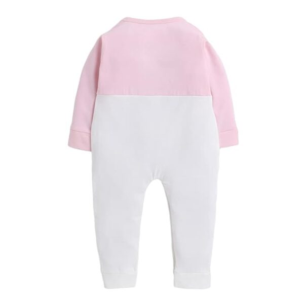 Hopscotch Girls Cotton Graphic Print Romper In Pink Color
