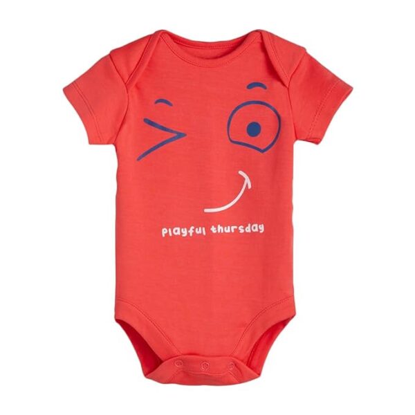 Boys and Girls Cotton Bodysuit - Pack of 5 Printed in Multi Color