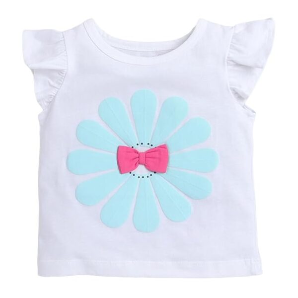 Baby Girls Cotton Floral Print T-shirt And Shorts Set in Fuchsia Color