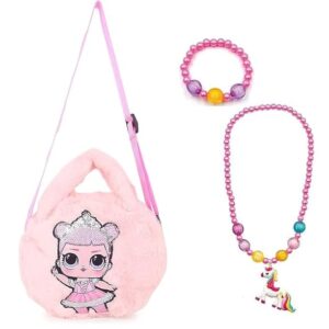 Play Jewelry Set, Little Girls Pink Purse for Kids - Rakhi/Raksha Bandhan Birthday Gift for Girls