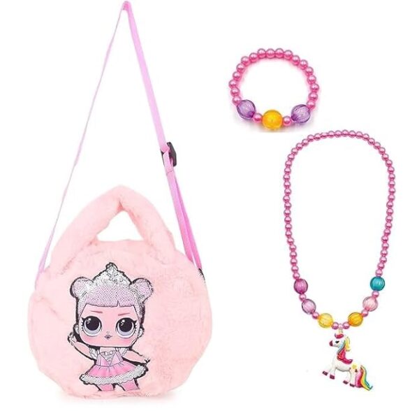 Play Jewelry Set, Little Girls Pink Purse for Kids - Rakhi/Raksha Bandhan Birthday Gift for Girls