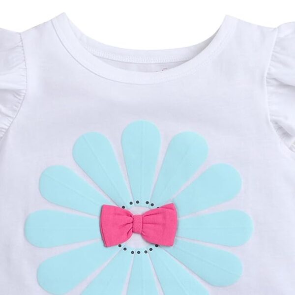 Baby Girls Cotton Floral Print T-shirt And Shorts Set in Fuchsia Color