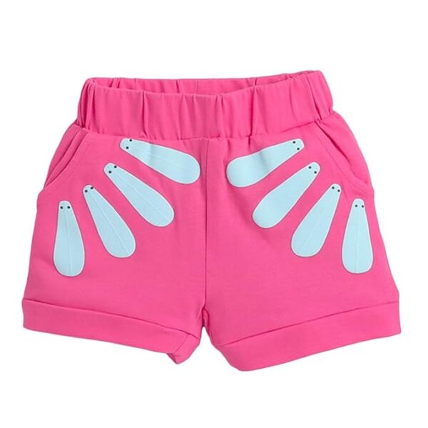 Baby Girls Cotton Floral Print T-shirt And Shorts Set in Fuchsia Color