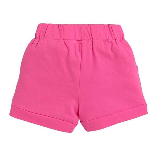 Baby Girls Cotton Floral Print T-shirt And Shorts Set in Fuchsia Color