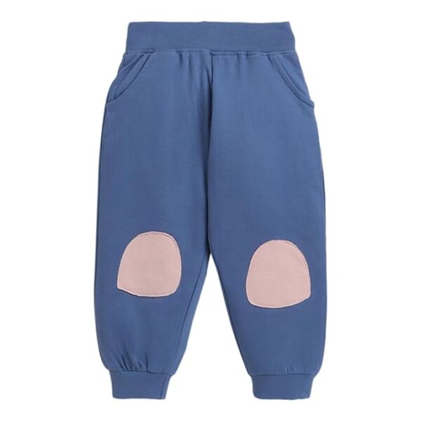 Boys Cotton and Spandex Solid Full Sleeves Sweatshirt and Pants Set in Pink Color