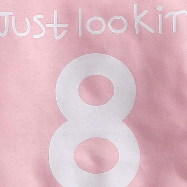 Boys Cotton Text Print Sweatshirt and Joggers Set in Pink Color