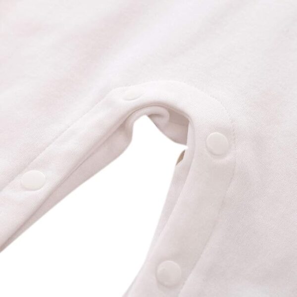 Boys Cotton Solid Full-Sleeve Romper in White Color