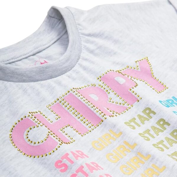 Girls Cotton Short Set in Grey Color