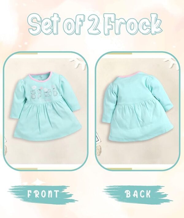 BABY GO Full Sleeve Regular Round Neck A Line Frocks for Baby Girls