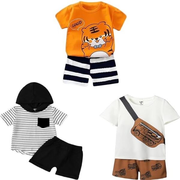 Cotton Clothing Sets for Baby Boys & Baby Girls Printed Kids Clothing Sets
