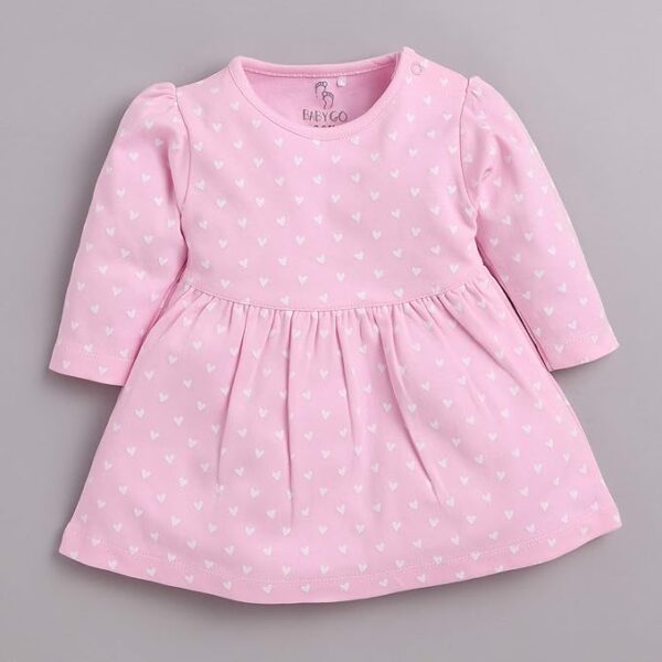 BABY GO Full Sleeve Regular Round Neck A Line Frocks for Baby Girls