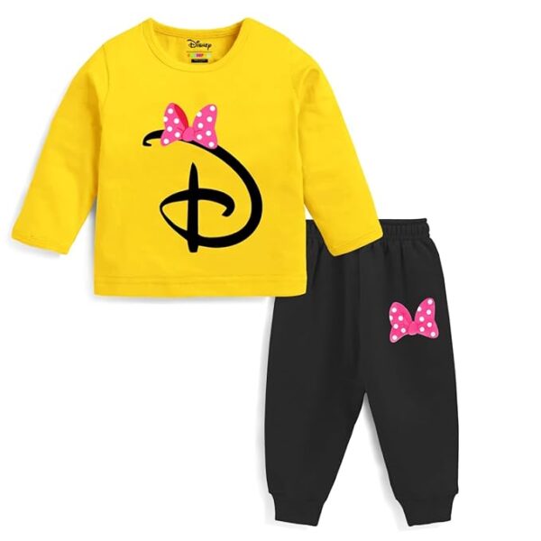 Baby Girl Regular Fit Cotton T-Shirts and Pyjamas Set