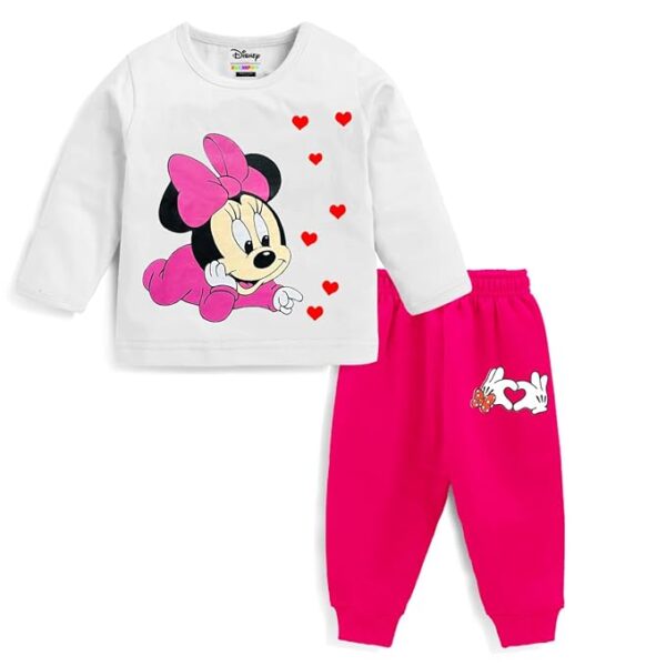 Baby Girl Regular Fit Cotton T-Shirts and Pyjamas Set