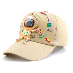 Kid's Space Adventure 3D Cute Astronaut Stylish Cartoon Cotton Summer Sun Cap Hat with Visor for Boys and Girls 3 to 12 Years