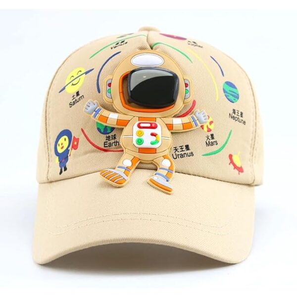 Kid's Space Adventure 3D Cute Astronaut Stylish Cartoon Cotton Summer Sun Cap Hat with Visor for Boys and Girls 3 to 12 Years