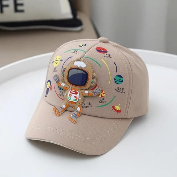 Kid's Space Adventure 3D Cute Astronaut Stylish Cartoon Cotton Summer Sun Cap Hat with Visor for Boys and Girls 3 to 12 Years