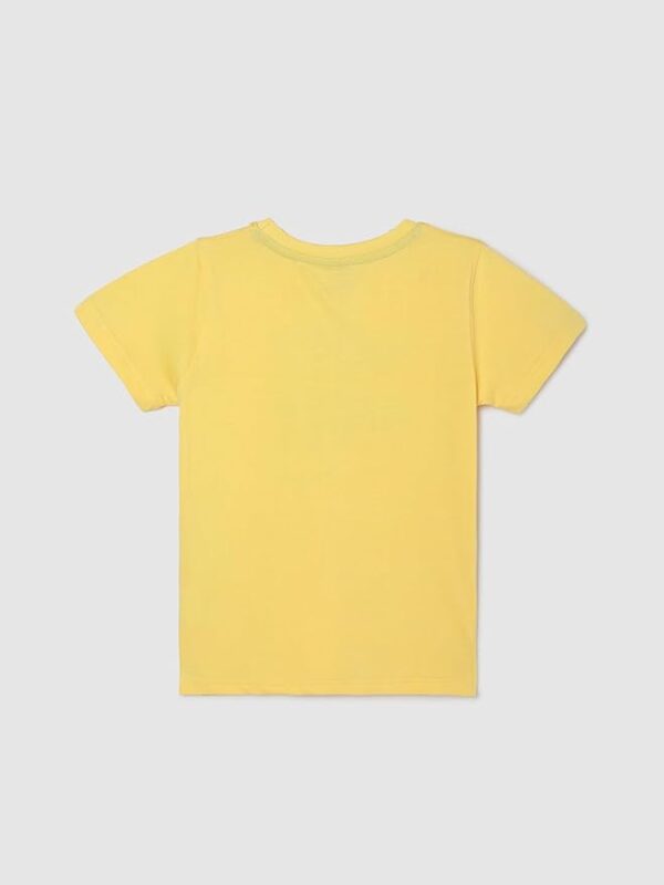 Max Regular Fit Boys Typographic Printed T-Shirt Yellow