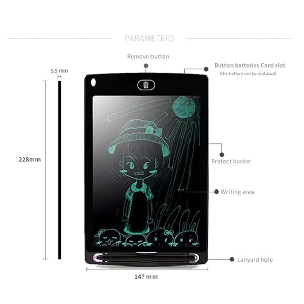 Graphene Re-writable LCD Writing Pad with Pen, 8.5-Inch Digital Tablet Electronic Notepad Educational Toy Lightweight Scribble Doodle Drawing Rough Pad Portable Best Birthday Gift for Kids Boys Girls