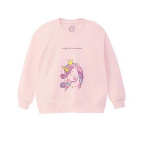 Nap Chief Girl's Unicorn Sweatshirt | Regular Fit Cotton Round Neck Sweatshirt for Girls Official Character Hoodies for Kids (NC1082Y)
