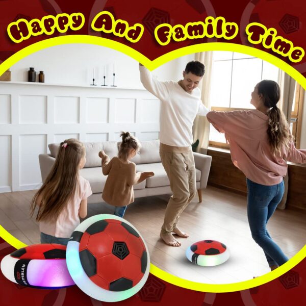 Wembley Rechargeable Hover Football Indoor Game for Kids Toys for Boys Birthday Gift | Electric Air Football Floating Hover Ball Soccer Electronic Toys for 2 3 4 5 6 7 8 9 10+ Years Old Boys - Red