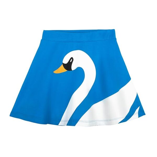 YouGotPlanB Girl's Above Knee Printed Skater Skirt with Attached Inner Shorts (Swan Daisy) | 100% Cotton | Soft & Breathable Fabric | No-Mark Elastic | Casual Wear | Pack of 2
