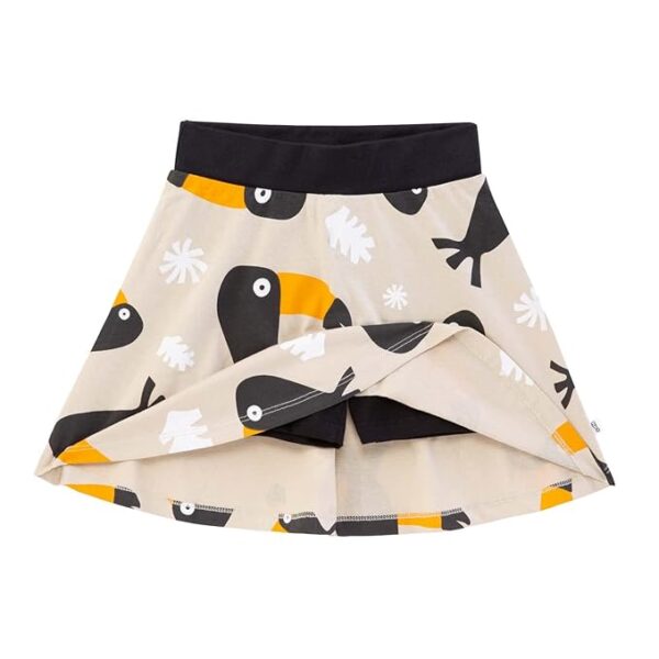 YouGotPlanB Girl's Above Knee Printed Skater Skirt with Attached Inner Shorts | 100% Cotton | Soft & Breathable Fabric | No-Mark Elastic | Casual Wear