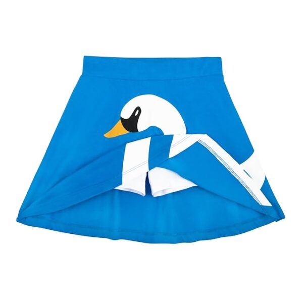 YouGotPlanB Girl's Above Knee Printed Skater Skirt with Attached Inner Shorts (Swan Daisy) | 100% Cotton | Soft & Breathable Fabric | No-Mark Elastic | Casual Wear | Pack of 2