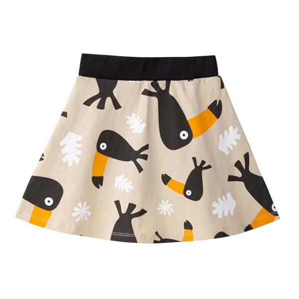 YouGotPlanB Girl's Above Knee Printed Skater Skirt with Attached Inner Shorts | 100% Cotton | Soft & Breathable Fabric | No-Mark Elastic | Casual Wear