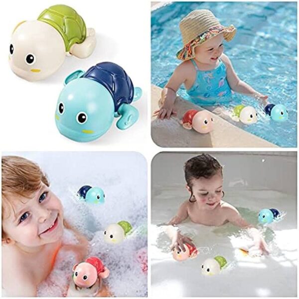 COSMOBABY Swimming Bath Toys for Toddlers 1-3, Floating Wind Up Toys for 1-5 Year Old Boy Girl, New Born Baby Bathtub Water Toys, Preschool Toddler Pool Toys (Turtle)(Pack of 1) Proudly Made in India