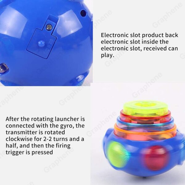 GRAPHENE Spinning Top Magic Toy Flashing Plastic Magic Top Toy with LED Lights Music Attractive Toy Non-Toxic Safe Spinning