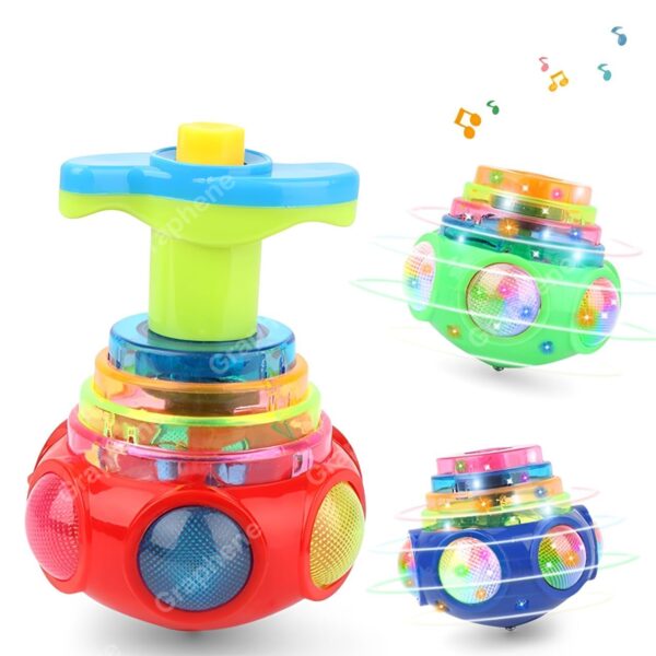 GRAPHENE Spinning Top Magic Toy Flashing Plastic Magic Top Toy with LED Lights Music Attractive Toy Non-Toxic Safe Spinning