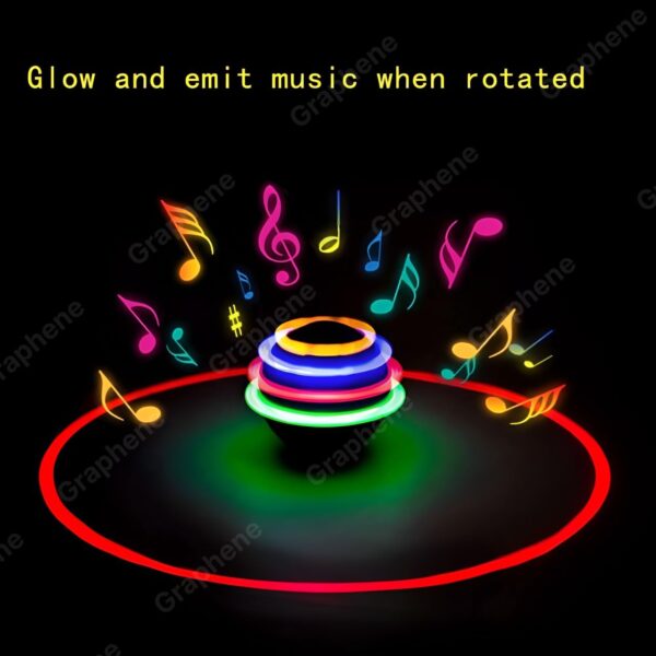 GRAPHENE Spinning Top Magic Toy Flashing Plastic Magic Top Toy with LED Lights Music Attractive Toy Non-Toxic Safe Spinning