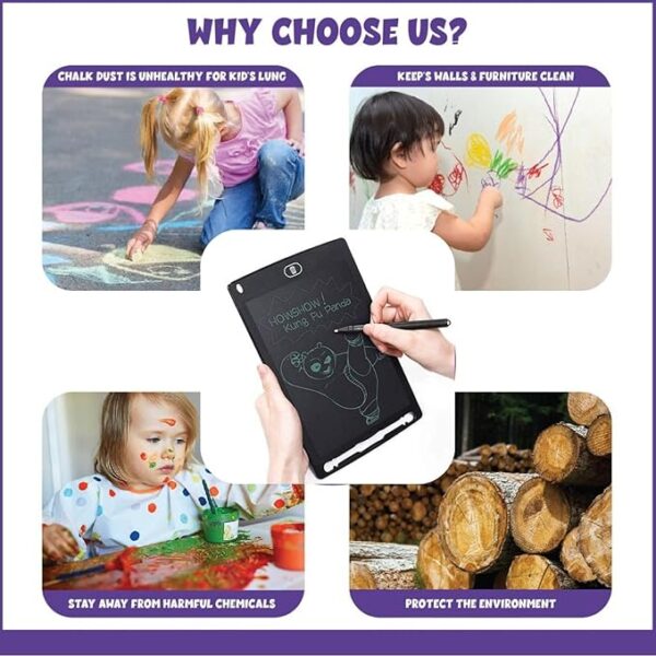 Graphene Re-writable LCD Writing Pad with Pen, 8.5-Inch Digital Tablet Electronic Notepad Educational Toy Lightweight Scribble Doodle Drawing Rough Pad Portable Best Birthday Gift for Kids Boys Girls