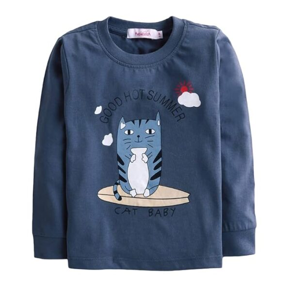 Gray Animal Art Print Full Sleeves Top And Pyjama Set