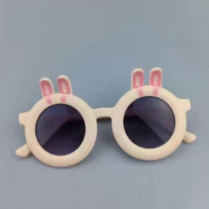 Kids Round Stylish Goggles – Milky White (3–8 Years)