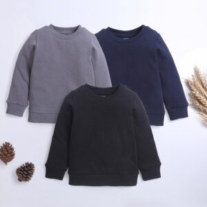 Boys Multicolour Sweatshirt Set – Pack of 3 (Casual Winter Wear)