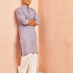 Men’s Geometric Woven Jacquard Cotton Sustainable Kurta