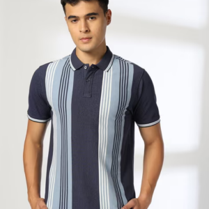 Classic Striped Slim Fit Men’s Polo T-Shirt
