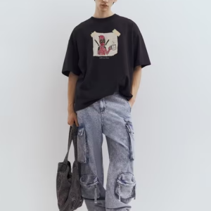 Trendy Men’s Graphic Loose Fit Cotton T-Shirt