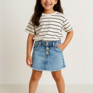 Girls A-Line Denim Skort – Stylish Casual Wear