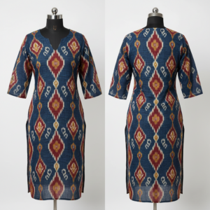 Women’s Ikat Print Straight Kurti