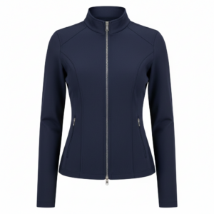 Women’s Slim-Fit Zip-Front Active Jacket – Navy Blue