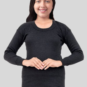 Girls Long-Sleeve Thermal Top – Round Neck Warm Innerwear