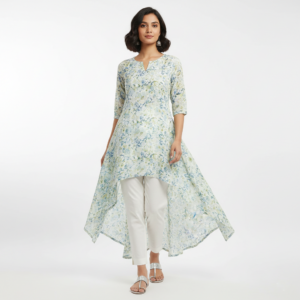 Women’s High-Low Printed Short Kurti