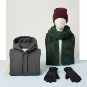 Winter Combo Set – Hoodie, Woolen Cap, Scarf & Gloves