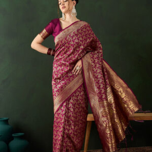 Elegant Woven Design Saree with Matching Blouse Piece