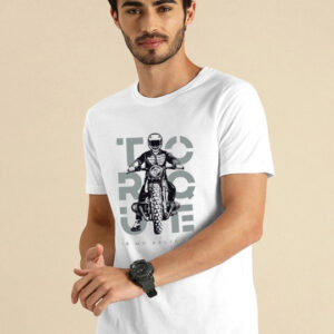 Pure Cotton White Printed T-Shirt