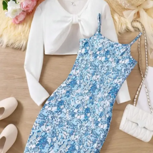 Trendy Princess Style Crop Top with One-Piece Look – Fancy Wear for Women