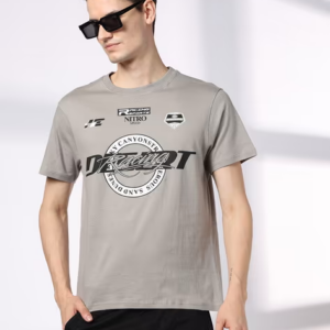 Men’s Regular Fit Crew-Neck Typographic Print T-Shirt