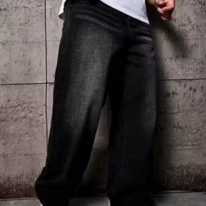Men’s Whisker Black Baggy Denim Jeans